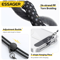 ESSAGER ES-X72 Usb pengisian daya, kabel Data Tipe C ke Tipe C Pijat 2 in 1 5A Pd 100W
