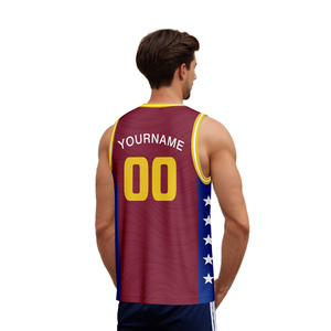 Uniforme de <span class=keywords><strong>Baloncesto</strong></span> Rojo Personalizado de Alta Calidad, Logotipo y Nombre Impresos por Transferencia de Calor, Absorbe la Humedad, Transpirable, 100% - Product Image 5