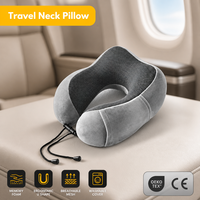 Oreiller de voyage Aodu en mousse à mémoire de forme, forme en U, soutien ergonomique, cordon de serrage réglable, lavable, pour avion, vente en gros, direct usine