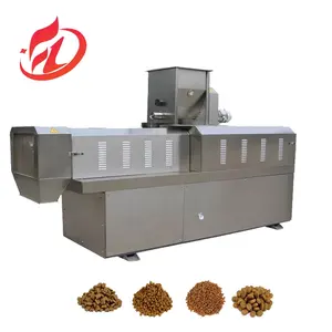Full dry pet dog cat kibble food making machine processing line feed equipment with 55kw