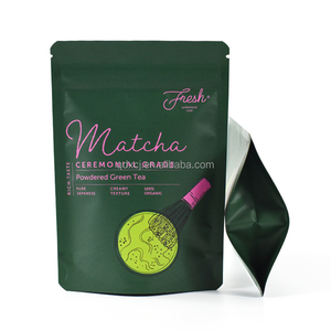 Sachet support de thé vert Matcha biologique personnalisé avec fermeture éclair pour 100% sachets d'emballage en poudre de thé <span class=keywords><strong>Macha</strong></span> - Product Image 2