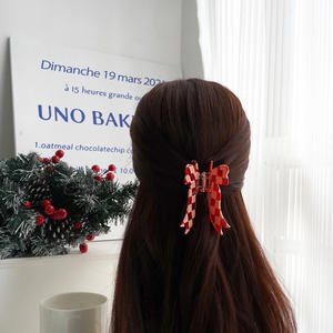 YIYI alla moda rosso brillante 7cm acido acetico capelli artiglio carino coda di cavallo alta fermaglio per capelli personalizzato all'ingrosso - Product Image 5