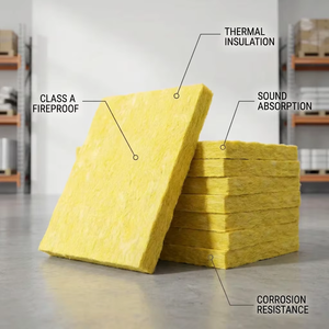 Panneau <span class=keywords><strong>en</strong></span> <span class=keywords><strong>laine</strong></span> <span class=keywords><strong>de</strong></span> <span class=keywords><strong>verre</strong></span> moderne avec isolation thermique et absorption acoustique, ignifuge et imperméable pour l'isolation des murs extérieurs - Product Image 4