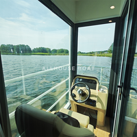 Bateau-maison en aluminium soudé durable et économique pour la croisière, le transport, la pêche, le divertissement et les loisirs avec moteur hors-bord de 90 CV