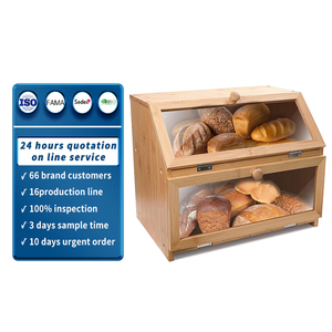 Hộp bánh mì bằng gỗ, vỏ tre đôi cho hộp bánh mì, hộp bánh mì bằng gỗ để lưu trữ. - Product Image 1