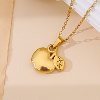 Trendy unisex roestvrijstalen ketting met 18K vergulde schakels en fruitbedel, cadeau