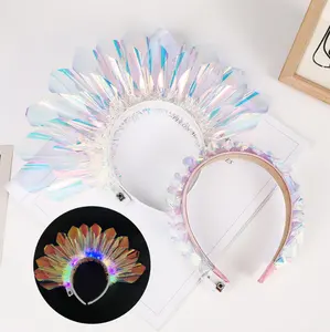 Creative LED Flashing Headband PVC Dazzling Head Accessories For Halloween Christmas Party Prop