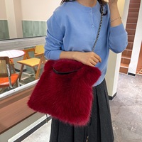 Sac fourre-tout en fausse fourrure pour femmes, sac à bandoulière en peluche douce avec chaîne, sac à main de grande capacité pour dames, automne et hiver