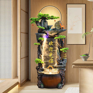 Rocaille, eau qui coule, fontaine, eau en circulation, bureau, salon, foyer, décoration de cour, étang à poissons, aménagement paysager - Product Image 3