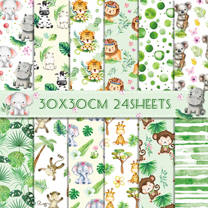 WW134 hewan hutan pola singa harimau kertas Scrapbook DIY latar belakang kertas kerajinan untuk pesta pembuatan kartu foto Album dekorasi - Product Image 1