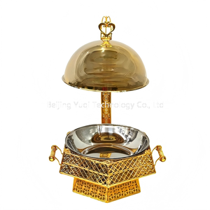 Calentador <span class=keywords><strong>de</strong></span> Comida Tipo Buffet, Hexagonal, Dorado, Estilo Europeo Elegante, para Hotel y Bodas, <span class=keywords><strong>de</strong></span> Lujo, Tallado - Product Image 4