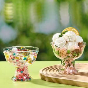 Vasos de cristal transparente creativos al por mayor-Taza de loto para Helado, postre, leche - Product Image 4
