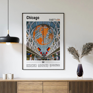 Bán buôn tùy chỉnh du lịch bức tranh tường nghệ thuật <span class=keywords><strong>Chicago</strong></span> thành phố Áp phích Mỹ vải in - Product Image 1