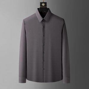 <span class=keywords><strong>Camisa</strong></span> de Manga Larga para <span class=keywords><strong>Hombre</strong></span>, Estilo Vintage, Transpirable, Antiarrugas, con <span class=keywords><strong>Rayas</strong></span> Verticales Finas, Diseño Clásico en Blanco y Negro para un Look Profesional - Product Image 5