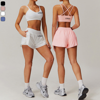 XW-TZ4001 Ensemble de sport pour femme, short taille haute, anti-transpiration et anti-exposition, avec poches, pour la course, le yoga et la gym