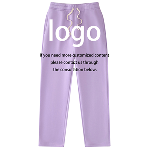 Pantalon de <span class=keywords><strong>jogging</strong></span> décontracté coréen à jambe droite <span class=keywords><strong>doublé</strong></span> en <span class=keywords><strong>polaire</strong></span>, essentiel pour les garçons, unisexe, ample - Product Image 2