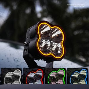 Luz LED Cuadrada RGB Impermeable de 4'' Pulgadas 12V para Camioneta <span class=keywords><strong>4x4</strong></span>, Luz Antiniebla, Luz de Conducción, Luz de Posición DRL UTV para 15000LM 200W - Product Image 1