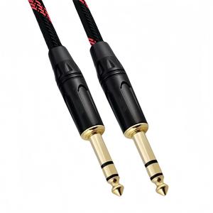 Cable de audio de 6.3mm TRS macho a macho, trenzado con nailon blindado, para guitarra, bajo, teclado, audio y video. - Product Image 3
