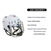 Pacpick BQ-T1, casque de hockey sur glace réglable à 4 positions, protection faciale en PP/EVA, fermeture à pression, résistant aux chocs, usage général