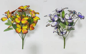 Ramo de Mariposas, Flores Artificiales de Seda, <span class=keywords><strong>Planta</strong></span> de Hierba, <span class=keywords><strong>Iris</strong></span> Simulado, Decoración para Cumpleaños y Bodas - Product Image 6