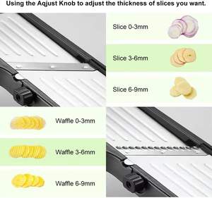 Hache-légumes réglable pour la cuisine, lames de coupe manuelles, mandoline à légumes en acier inoxydable - Product Image 3