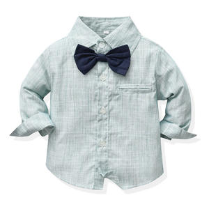 Детский летний костюм для мальчиков: шорты и галстук-бабочка, однотонный комплект для малышей - Product Image 3