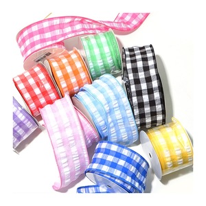 Pita Natal Berkabel Merek CSFY 63mm Lebar 2-1/2 inci <span class=keywords><strong>10</strong></span> Yard 100% Poliester Taffeta Satu Sisi Kekuatan Tinggi untuk Pembungkus Kado - Product Image 3