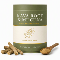 Mélange pour l'humeur : 250mg de racine de Kava et Mucuna – Soutien au sommeil et à la relaxation pour adultes, végétalien, sans OGM, saveur fruitée, en poudre – OEM/ODM