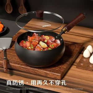 Konka Large Bellied Iron Wok Thickened Non Stick Rust Proof Uncoated Gas Stove Use Household Cooking - Product Image 4