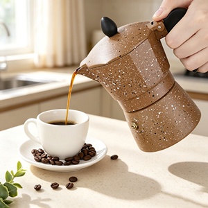 Cafetière Moka Rétro en Aluminium pour 3 ou 6 Tasses, Machine à Expresso Italienne pour Plaque de Cuisson, Personnalisable (Couleur, Logo, Motif), <span class=keywords><strong>Percolateur</strong></span> à Café OEM - Product Image 4