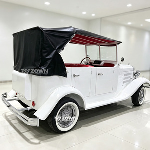 Handmade ZOWN Electric Retro Classic Car <b>72V</b> Lithium <b>Battery</b> Powered 5-Passenger Sightseeing Vehicle 2-Year Warranty for Wedding - Product Image 1
