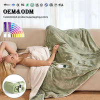 Couverture électrique de luxe multi-zones Queen King Size, 12 réglages de chaleur, certifiée UL ETL FCC, couverture chauffante électrique à double commande pour lit
