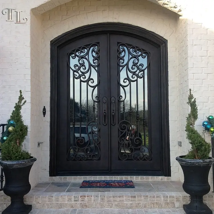 Wrought iron french doors exterior iron door designs house wrought iron double door