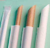 Pailles en papier biodégradables écologiques jetables de qualité alimentaire en vrac pour bubble tea, café, jus, personnalisables