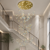 Lustre en cristal de luxe pour maison moderne, villa, salon, salle à manger et projet d'éclairage d'escalier