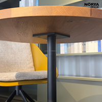 Meubles en bois NORYA pour la maison, table basse en bois massif de chêne et base en métal noir pour le salon, meubles de salle à manger