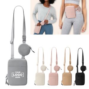 Sac banane décontracté personnalisé en nylon pour sports de plein air, pochette zippée pour téléphone portable, sac à bandoulière étanche, sacoche de taille - Product Image 1