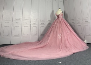 Boda fiesta mujer noche elegancia chica gorda fuera del hombro <span class=keywords><strong>Quinceañera</strong></span> elegante <span class=keywords><strong>2022</strong></span> princesa Rosa vestido <span class=keywords><strong>de</strong></span> baile vestido <span class=keywords><strong>de</strong></span> Graduación - Product Image 3