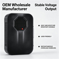 Stabilisateur de tension mural AC en gros 220V monophasé avec affichage numérique, protection contre les surcharges, surtension basse tension, usage domestique, certifié CE