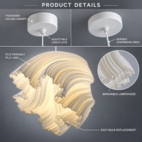Lustres suspendus modernes et simples, design créatif en forme de fleur plissée 3D, pour salle à manger, chambre, salon, bureau, boutique