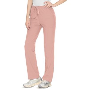 Pantalon de travail pour femme FOXA, rose, taille L, coupe droite, taille mi-haute, infroissable, 6 poches, usage décontracté - Product Image 1