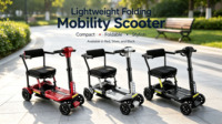 Scooter électrique pliable à 4 roues avec batterie au lithium, design étanche, moteur 250W, capacité de charge de 120 kg, idéal pour le shopping