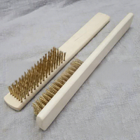 Brosse industrielle en fil d'acier cuivré à manche en bois, 15 poils, outil de nettoyage manuel Anhui pour chaussures et objets antiques