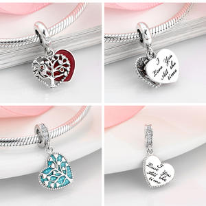 Wholesale <strong>Charm</strong> 925 925 Sterling Silver Amulet Family Tree Series Bracelet <strong>Charm</strong> DIY Jewelry Accessories - Product Image 2