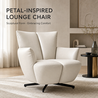 Fauteuil individuel personnalisé OEM/ODM avec revêtement en cuir pleine fleur ou en tissu, chaise de salon d'intérieur pour projets hôteliers et mobilier domestique