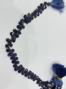 Cuentas de Iolita Natural Listas para Usar, Gotas Facetadas de Iolita Azul Natural - Product Image 3