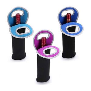Sac de transport isotherme personnalisé en néoprène pour bouteille de vin simple ou double, idéal pour les voyages, pique-niques et fêtes - Product Image 1