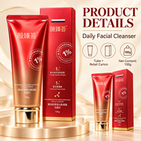 Nettoyant visage Vicehu 100g à l'acide aminé et au collagène avec 1% de collagène soluble complexe, lavage quotidien doux, fournisseur OEM ODM