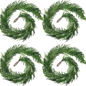 Guirnalda de <span class=keywords><strong>Pino</strong></span> Norfolk Ecológica de la Marca XYS, con Agujas de <span class=keywords><strong>Pino</strong></span> de Plástico y Enredadera de Ratán, Decoración Artificial Navideña para Colgar <span class=keywords><strong>en</strong></span> Paredes y Puertas - Product Image 6