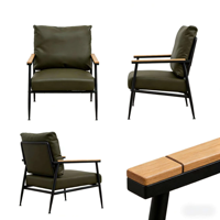Fauteuil pivotant en cuir capitonné, style nordique moderne et minimaliste, pour chambre, bureau à domicile et réunions, respectueux de l'environnement
